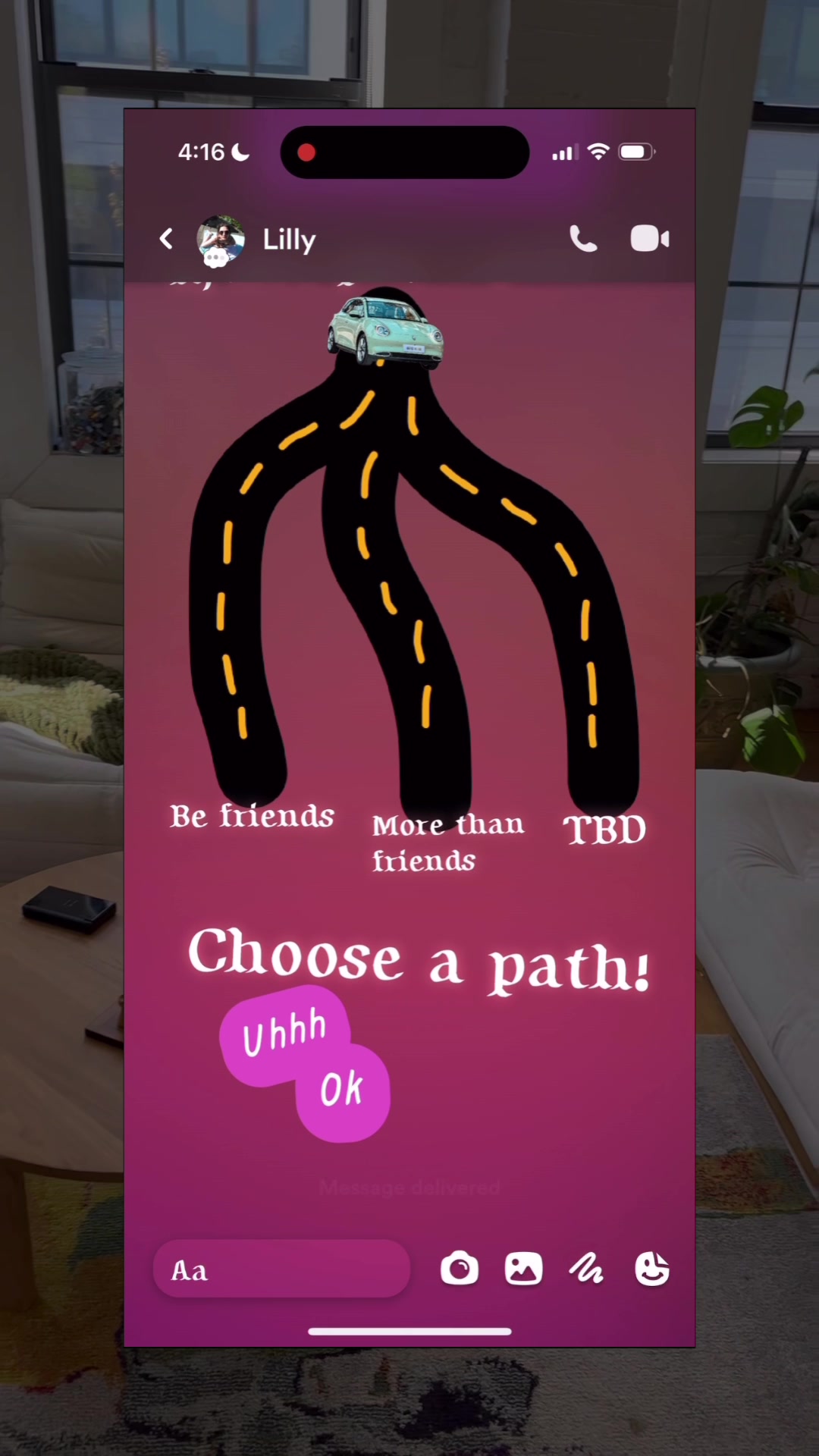 Be friends More than friends TBD  Choose a path!  Uhhh Ok