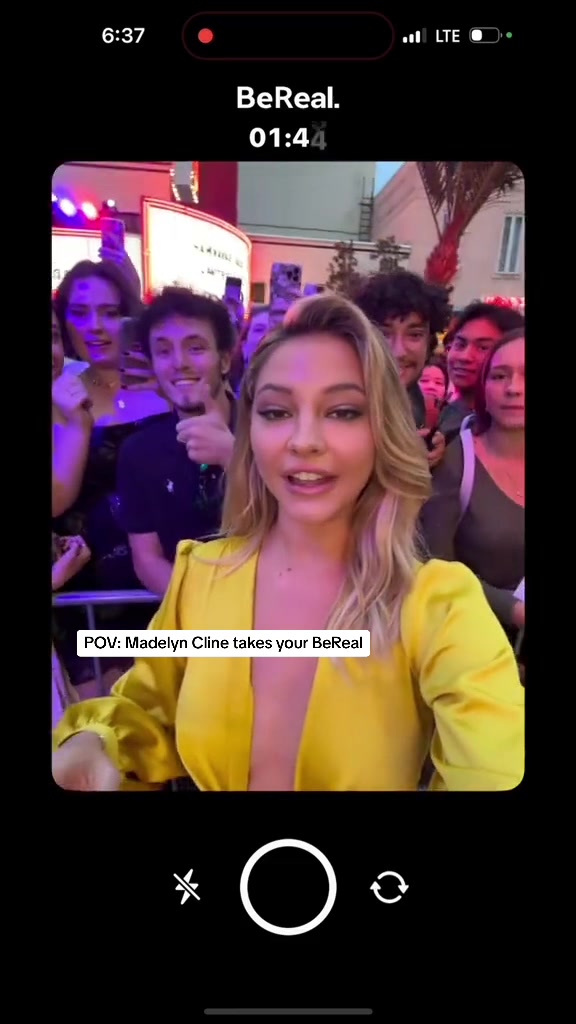 BeReal. 01:44 POV: Madelyn Cline takes your BeReal