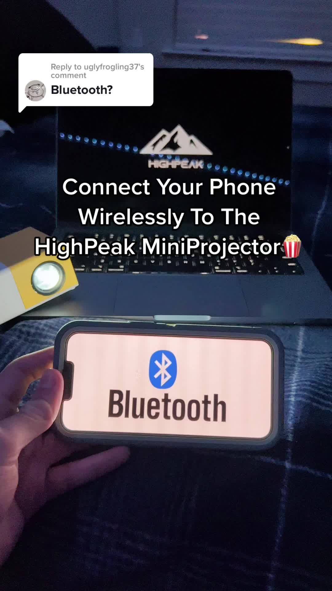 Bluetooth? Connect Your Phone Wirelessly To The HighPeak MiniProjector