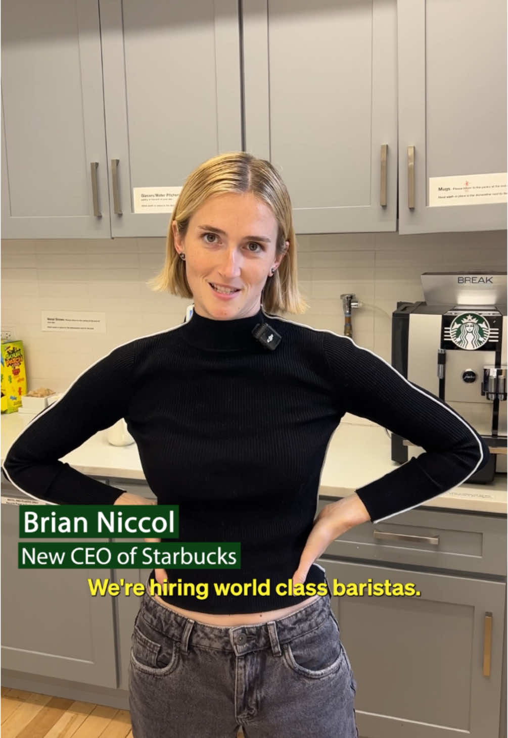 Brian Niccol New CEO of Starbucks We're hiring world class baristas.