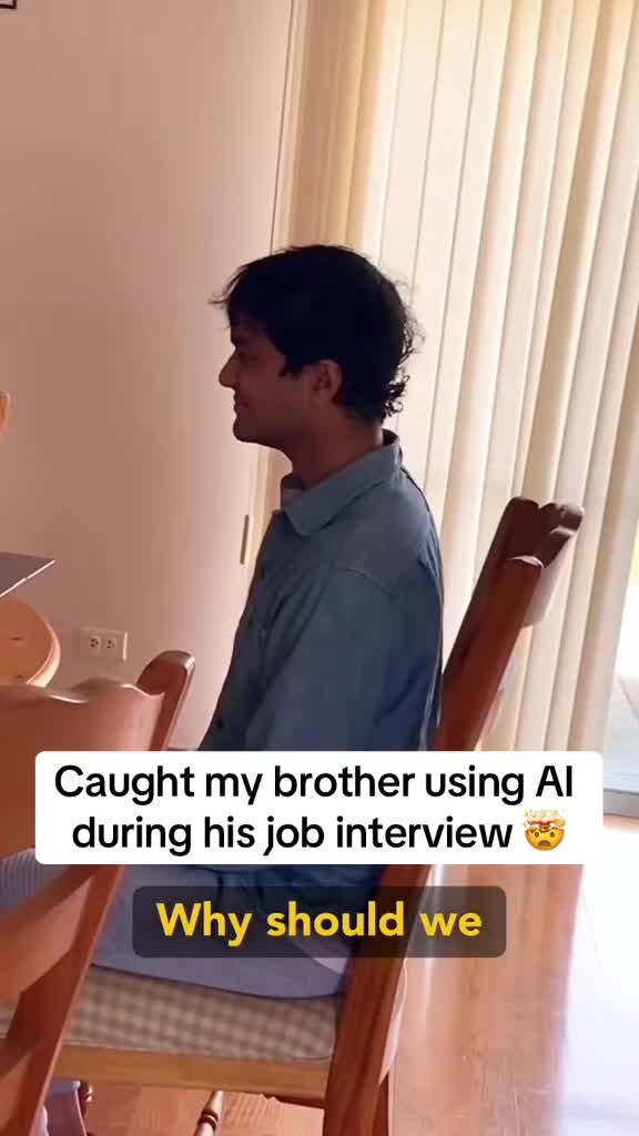 Caught my brother using AI during his job interview 🤔 Why should we