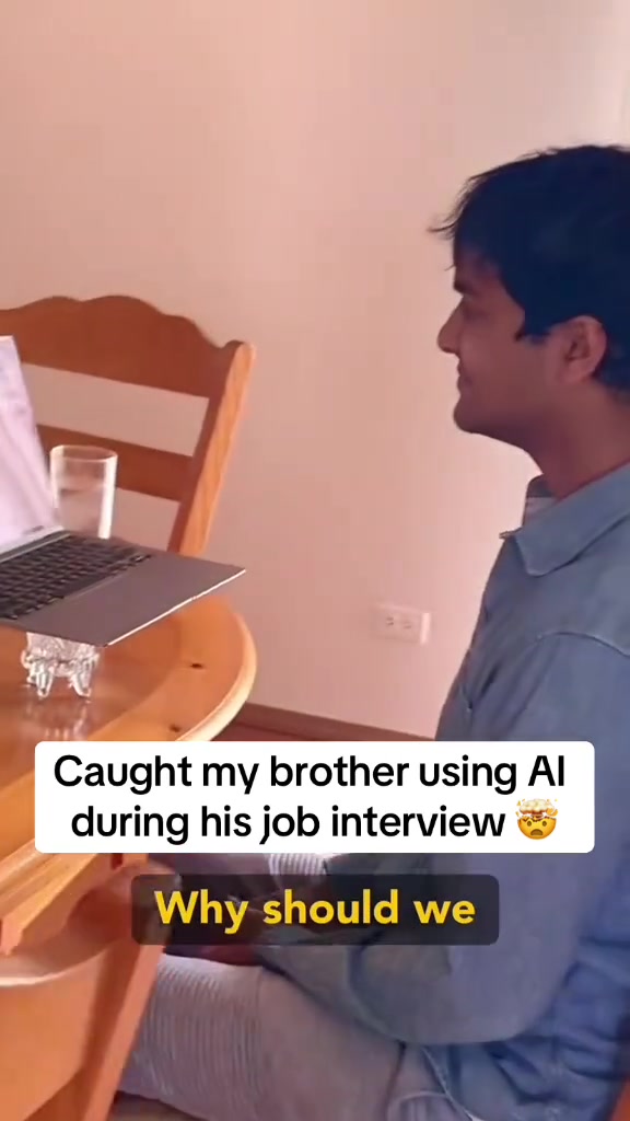 Caught my brother using AI during his job interview 😳  Why should we