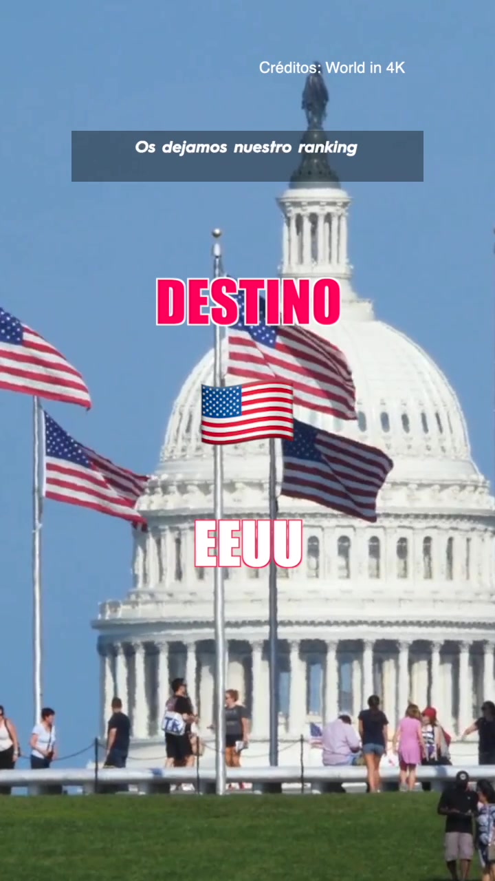 Créditos: World in 4K  Os dejamos nuestro ranking  DESTINO  EEUU
