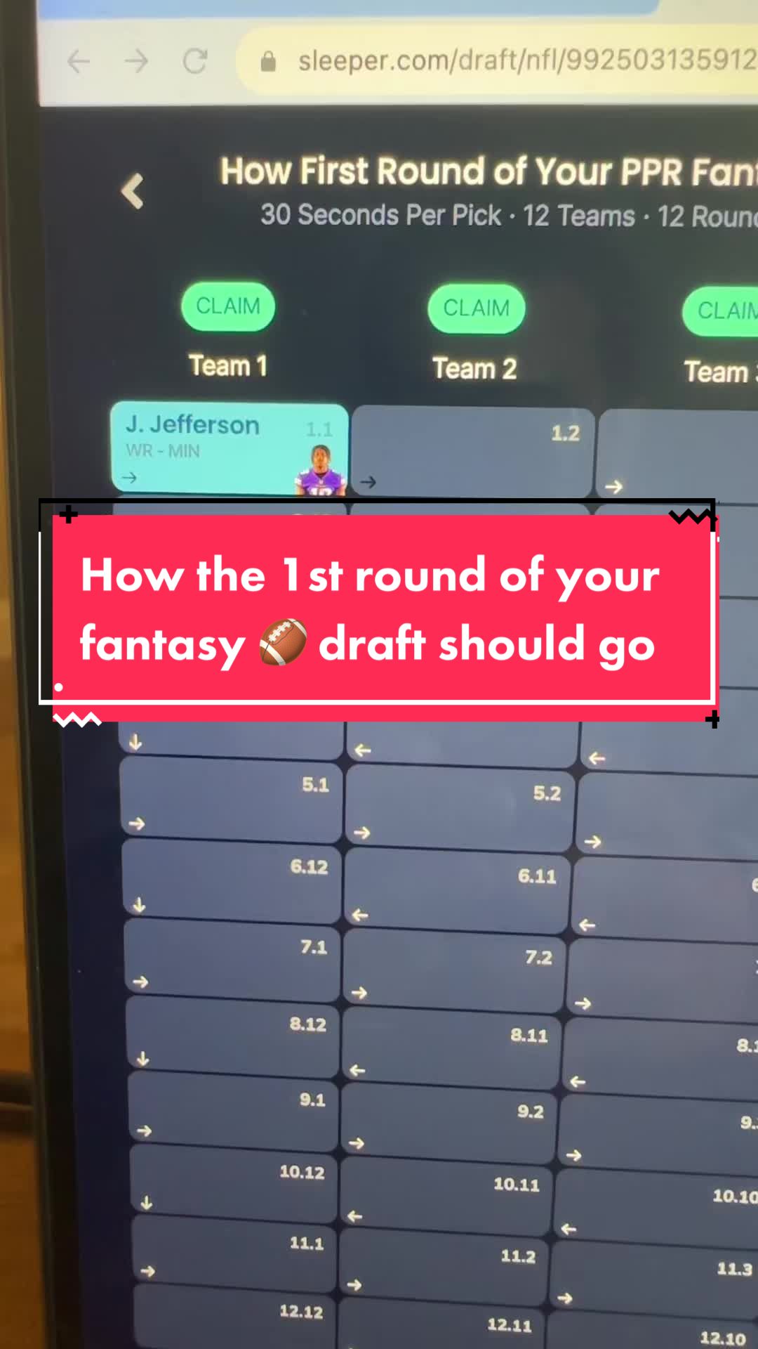 How the 1st round of your fantasy 🏈 draft should go