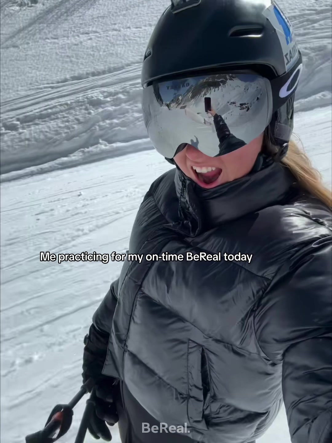 Me practicing for my on-time BeReal today