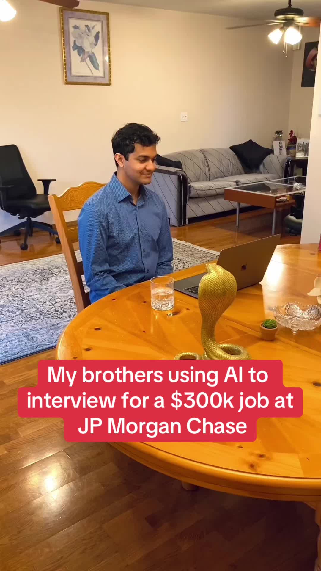 My brothers using AI to interview for a $300k job at JP Morgan Chase