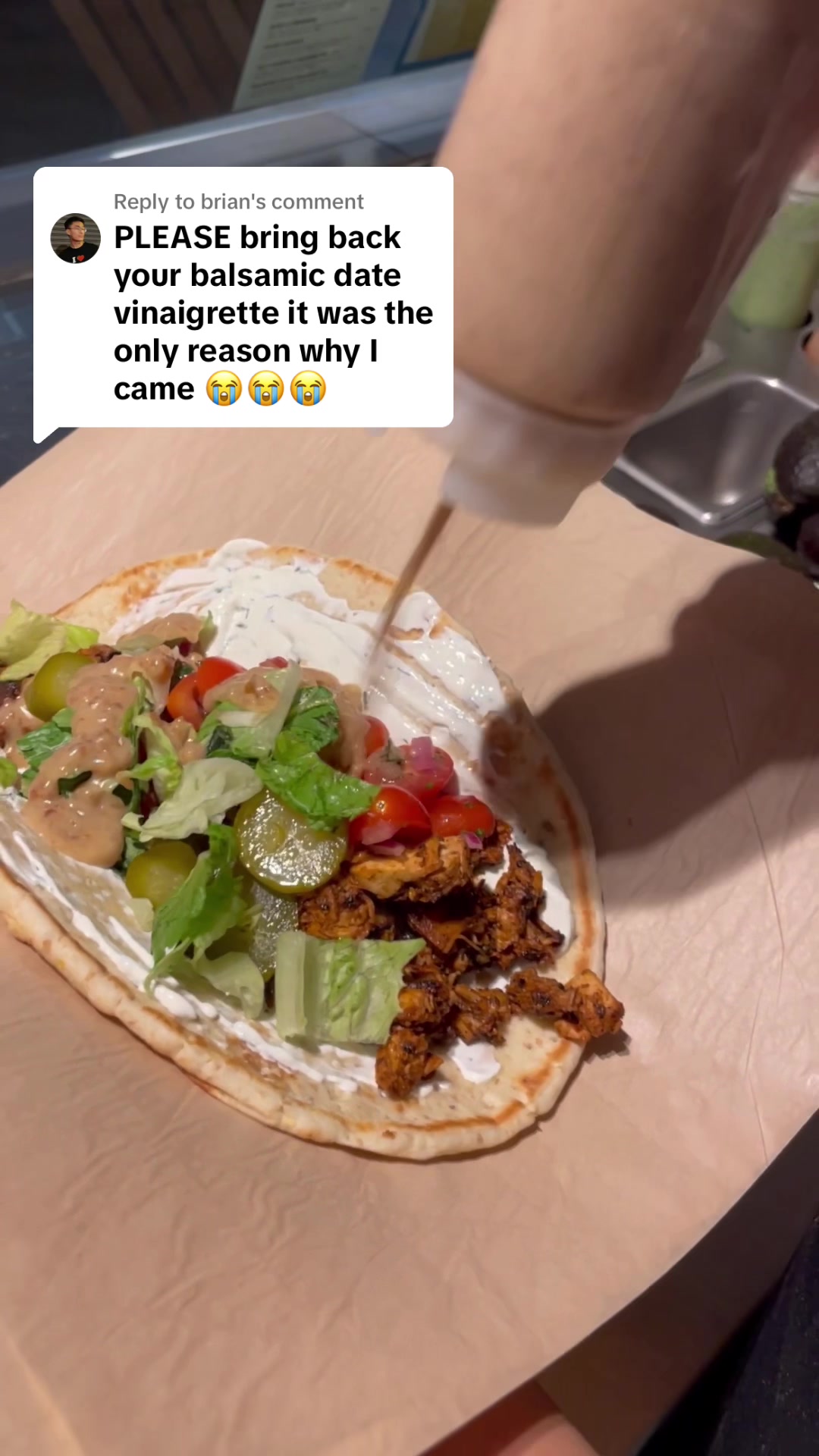 PLEASE bring back your balsamic date vinaigrette it was the only reason why I came 😭😭😭