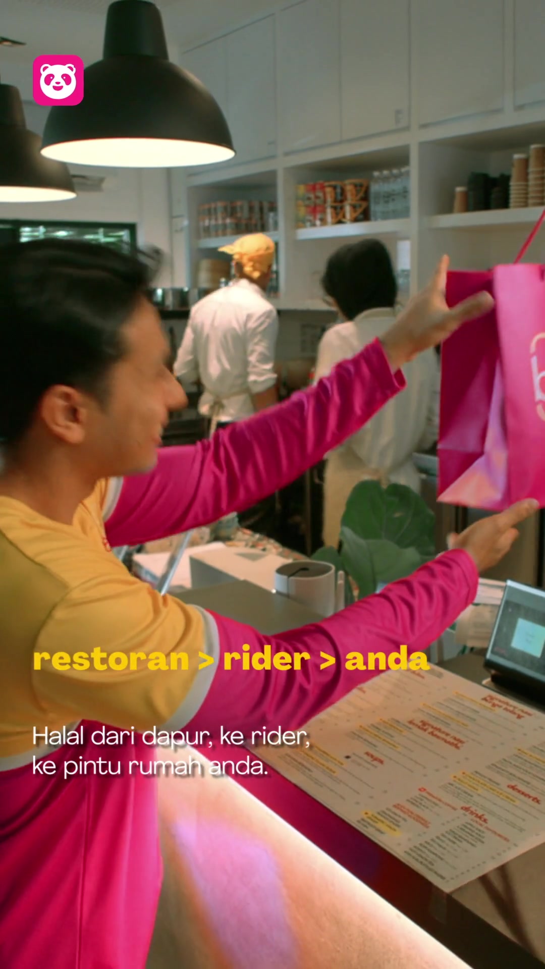 restoran > rider > anda Halal dari dapur, ke rider, ke pintu rumah anda.