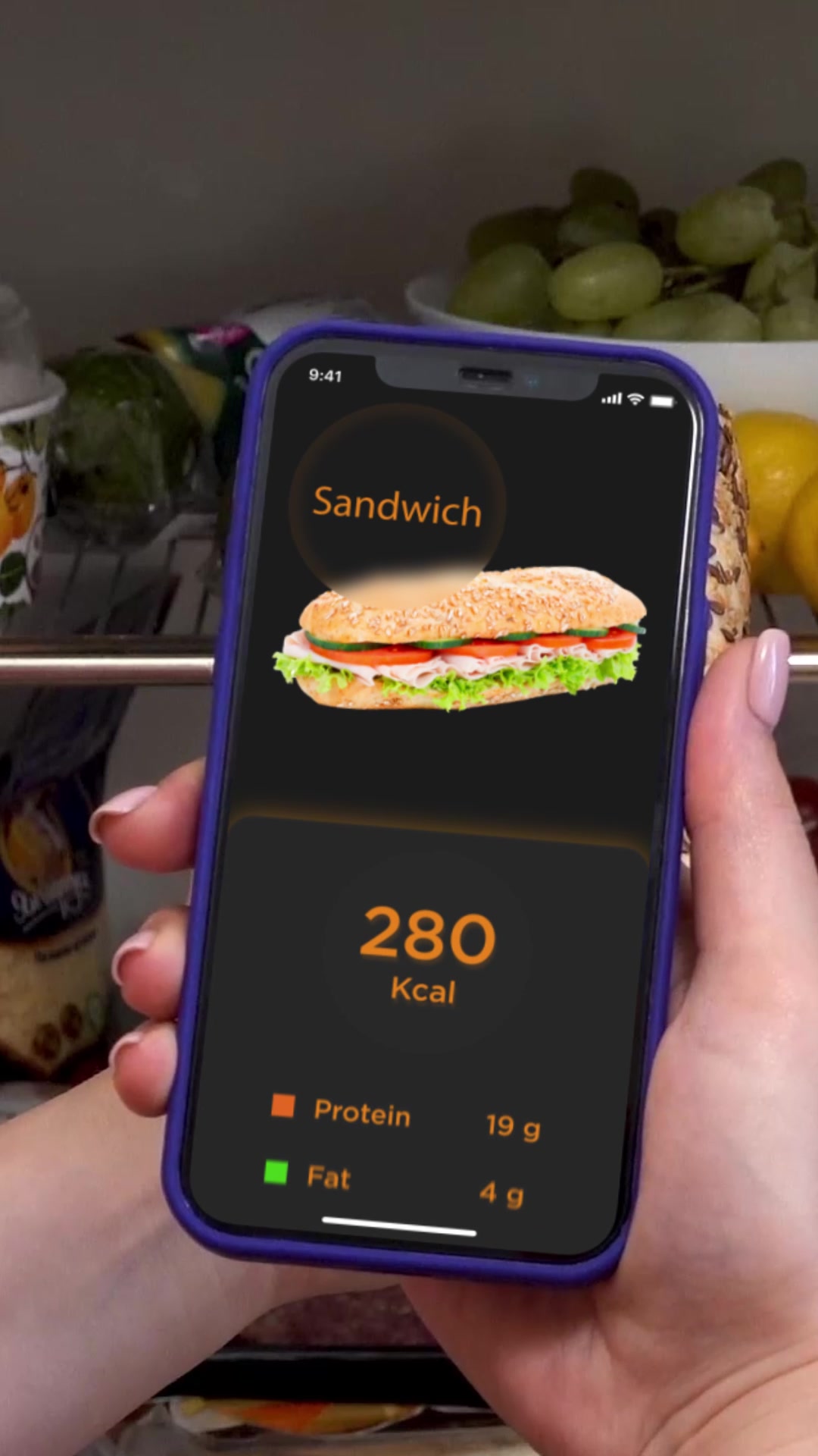 Sandwich 280 Kcal Protein 19 g Fat 4 g