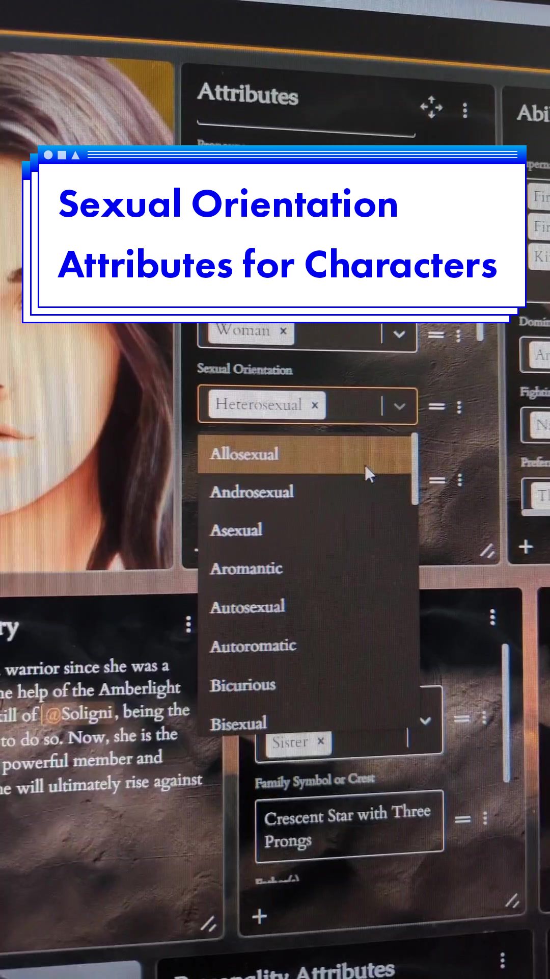 Sexual Orientation Attributes for Characters