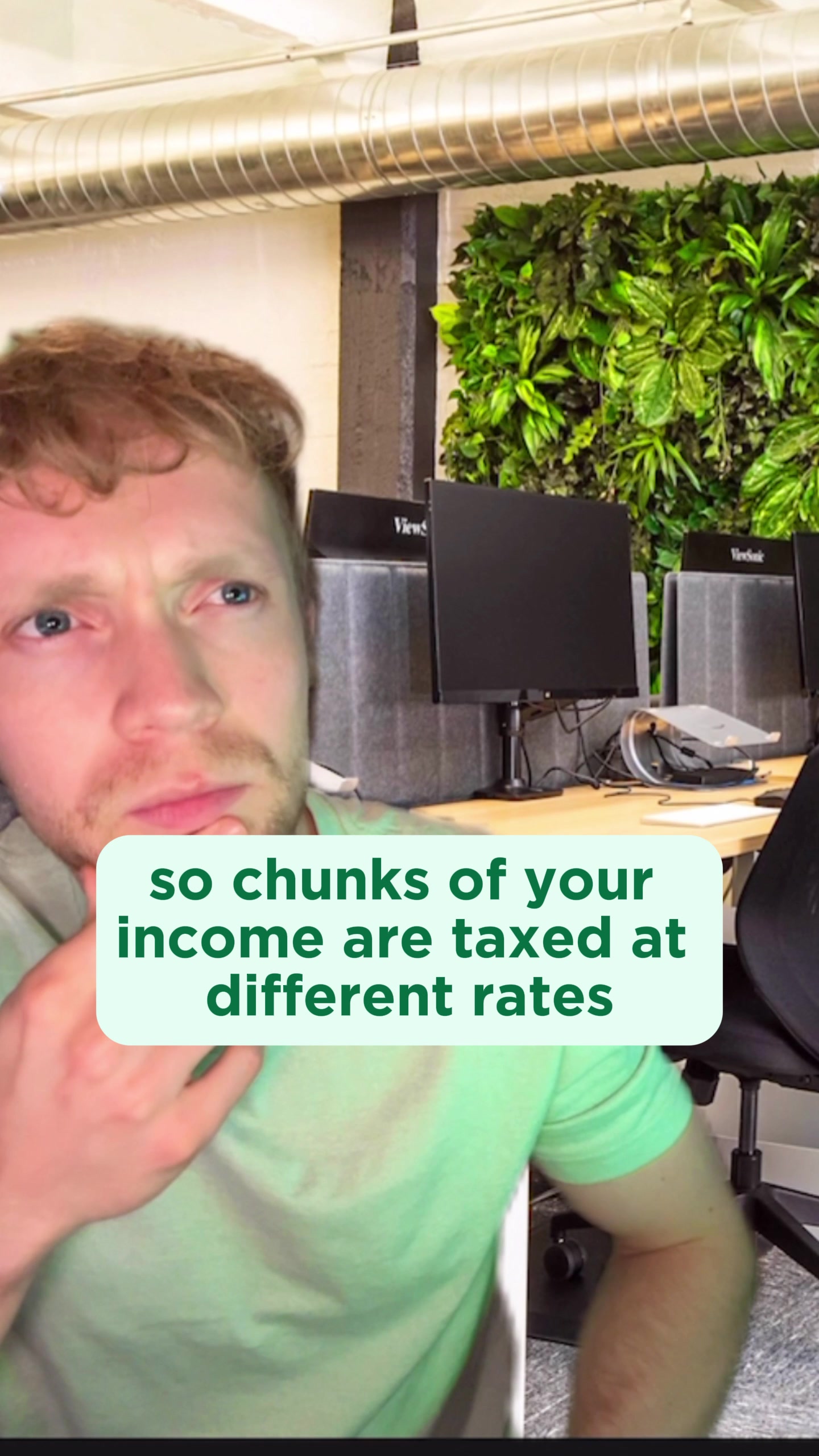 so chunks of your income are taxed at different rates