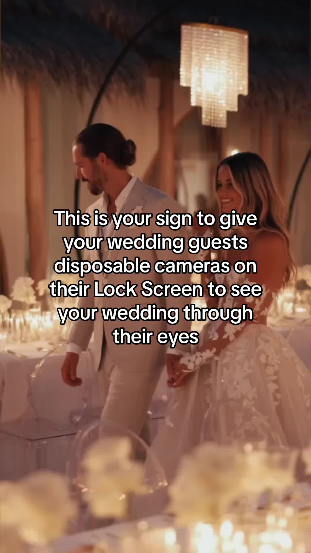 This is your sign to give your wedding guests disposable cameras on their Lock Screen to see your wedding through their eyes