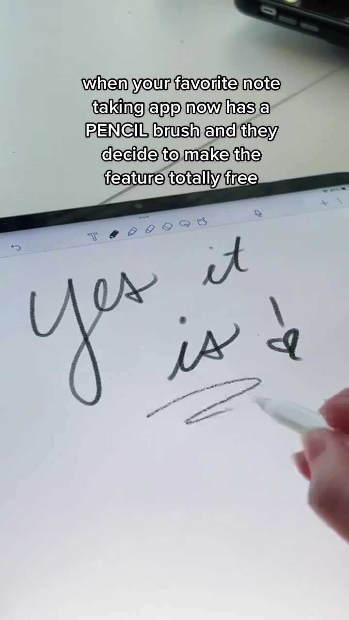 when your favorite note taking app now has a PENCIL brush and they decide to make the feature totally free