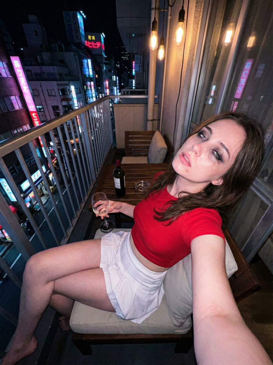 2am tokyo-vibe balcony selfie