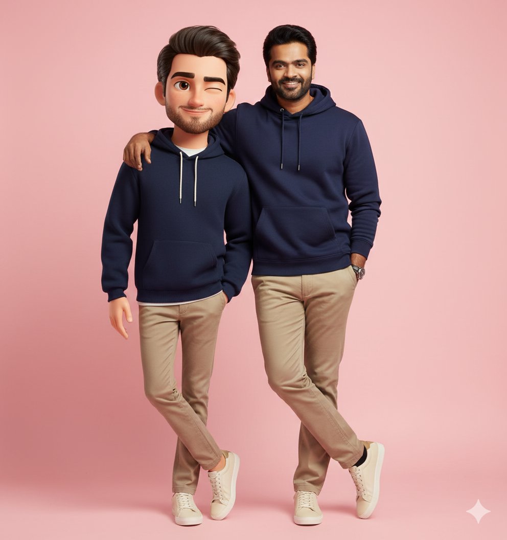 3D Character Design & Man Portrait Matching Outfits
