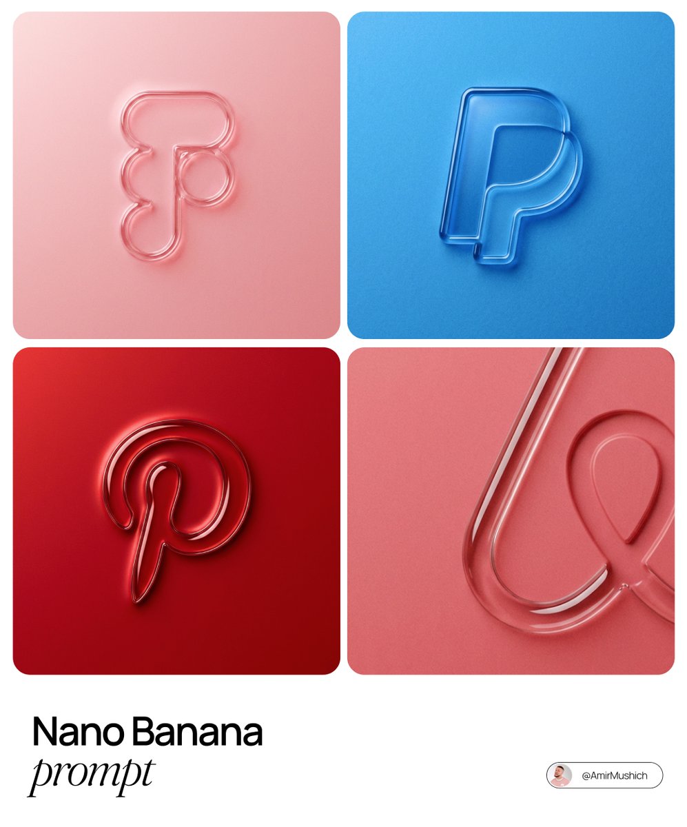 3D Glass Logos: Modern Brand Icon Design & Rendering