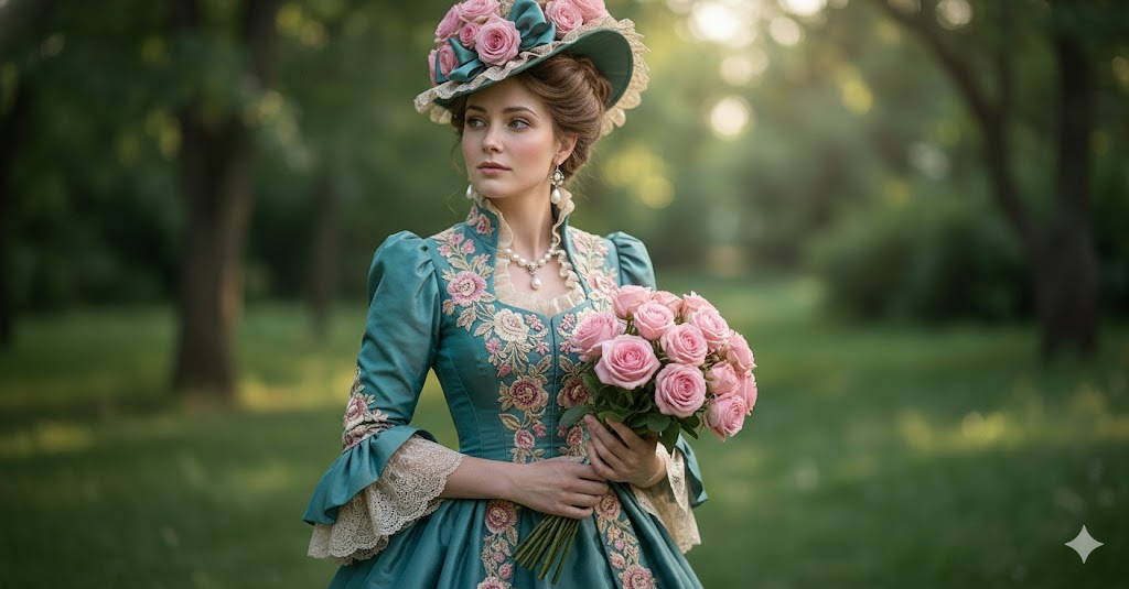 A beautiful woman with the same face as the reference image