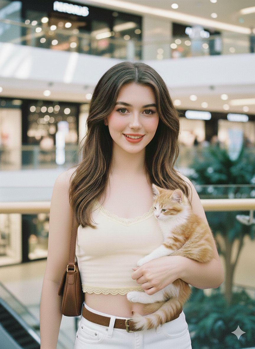 A young woman with long