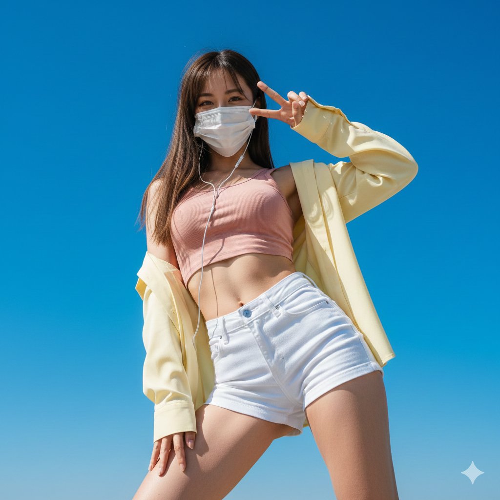 A youthful, radiant East Asian woman, late teens to early tw