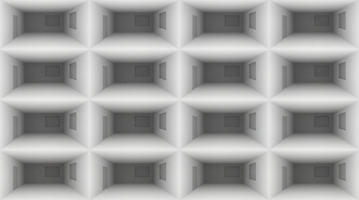 Abstract 3D Render: Minimalist Geometric Architectural Pattern