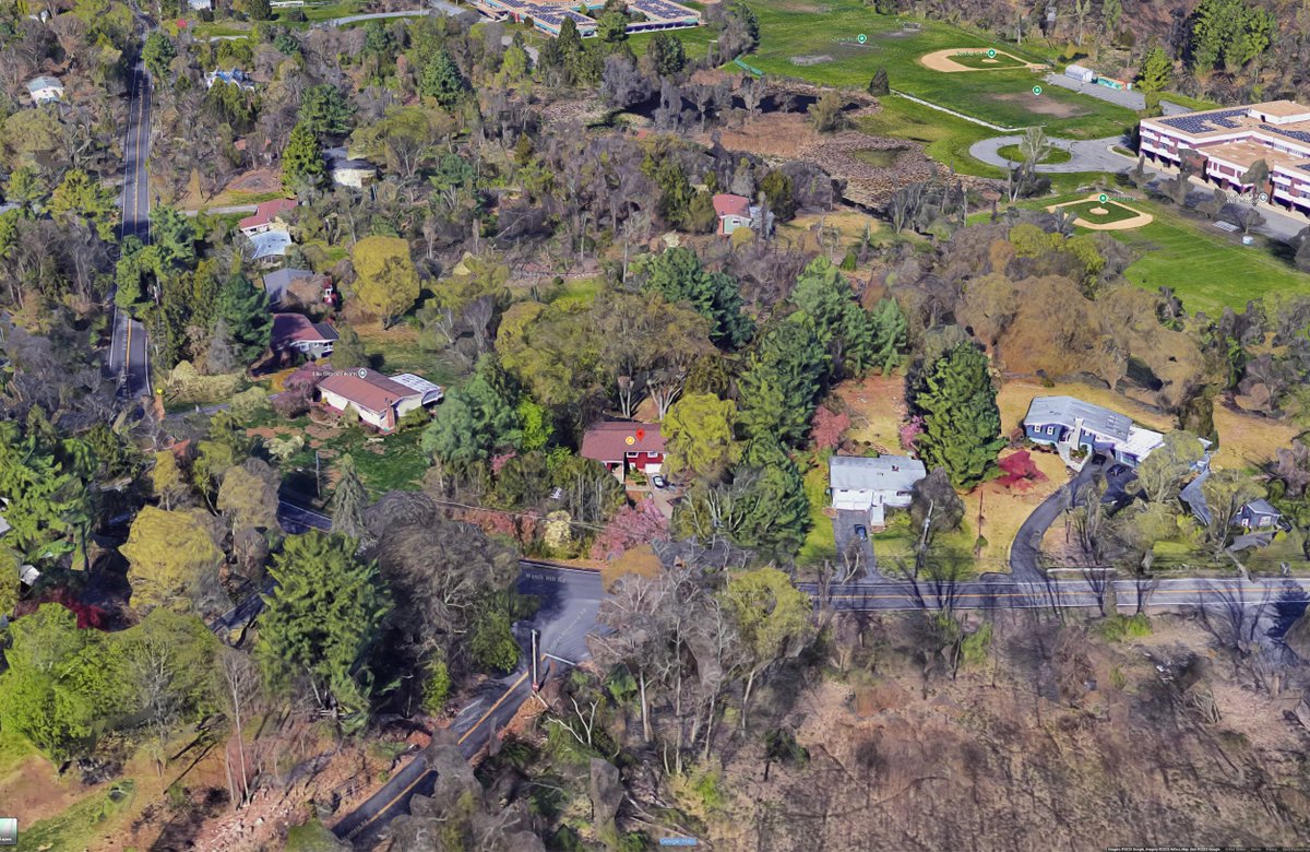 Aerial Suburban Landscape: Houses, Trees & Fields