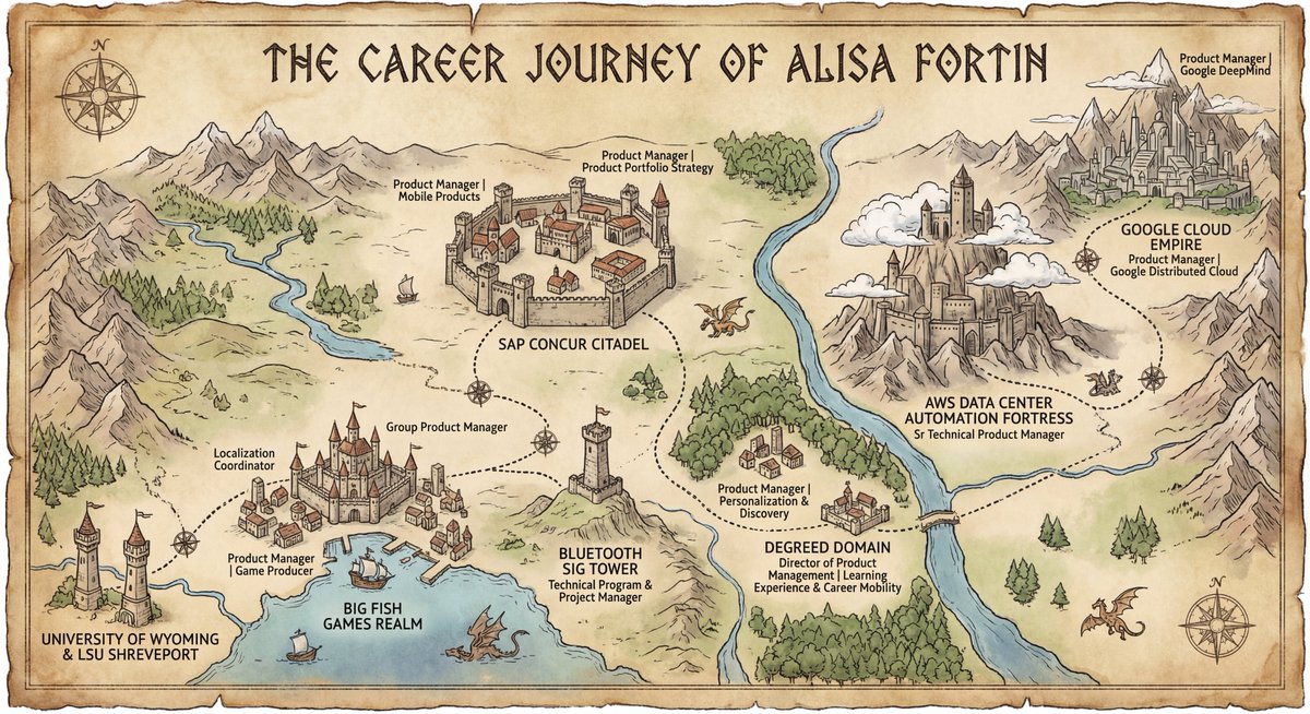 Alisa Fortin Career Journey Fantasy Map - Professional