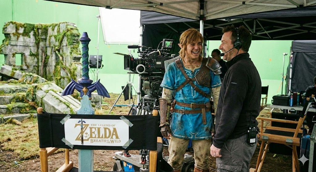 Backstage photo of the 《 Legend of Zelda: Breath of the Wild 》 movie.