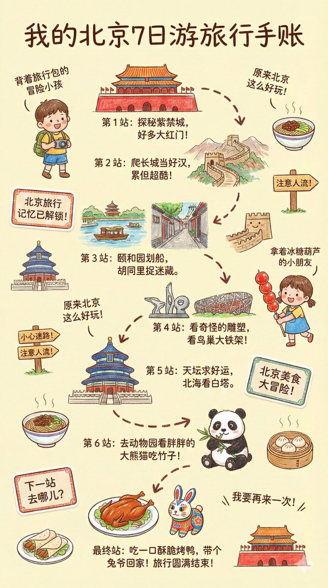 Beijing 7-Day Travel Itinerary: Illustrated Guide to Landmarks