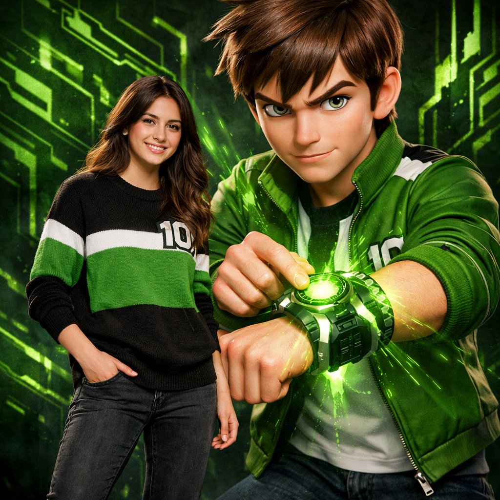 Ben 10 Cinematic Poster: Photorealistic & Animated Duo