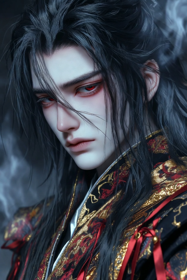 Comic / Storyboard - Detailed Cinematic Wuxia Scene Prompt: Dark Raven vs. Azure Frost