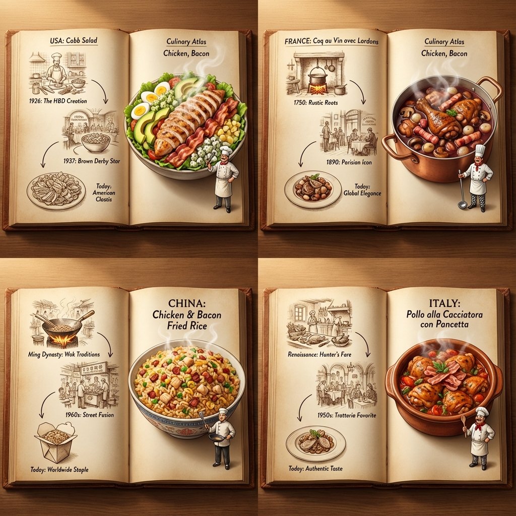 Culinary Atlas: Chicken & Bacon Dishes, Global Food History