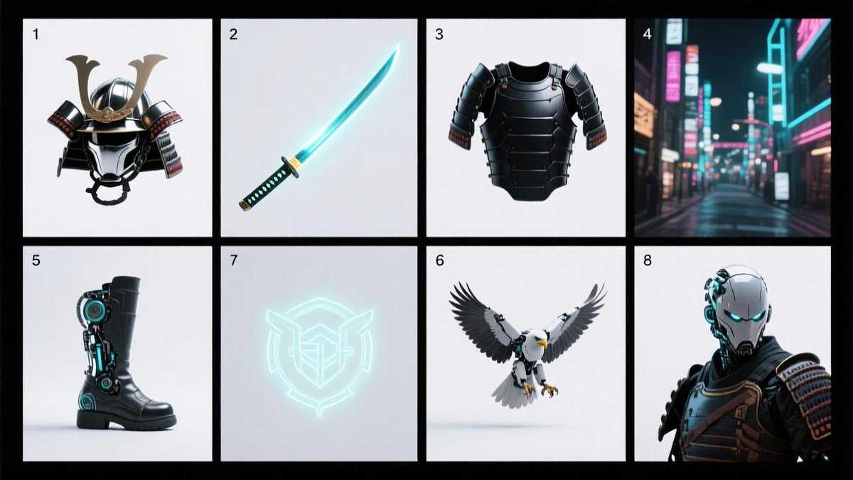 Cybernetic Samurai Gear, Robots & Sci-Fi City Scenes