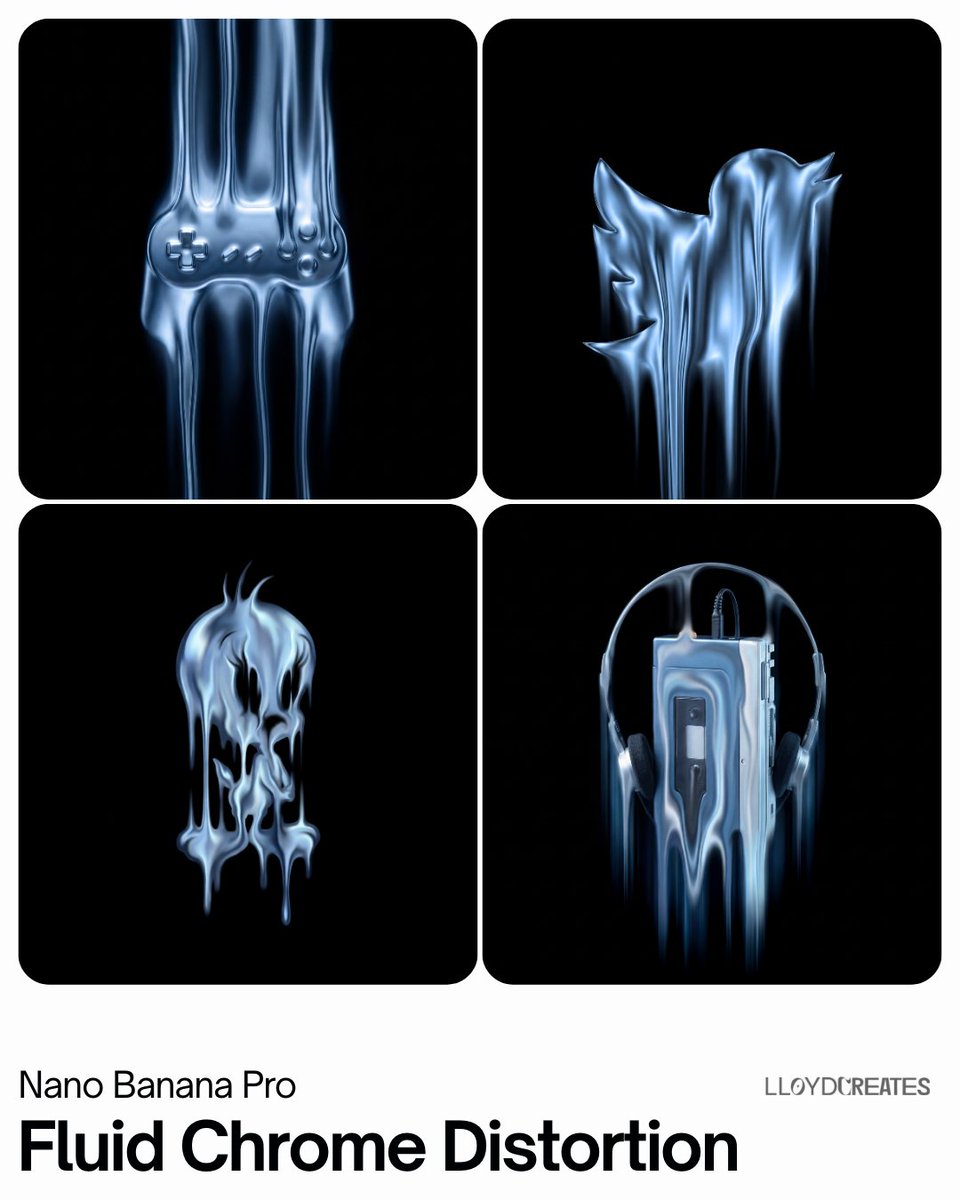 E-commerce Main Image - Fluid Chrome Distortion Product Render