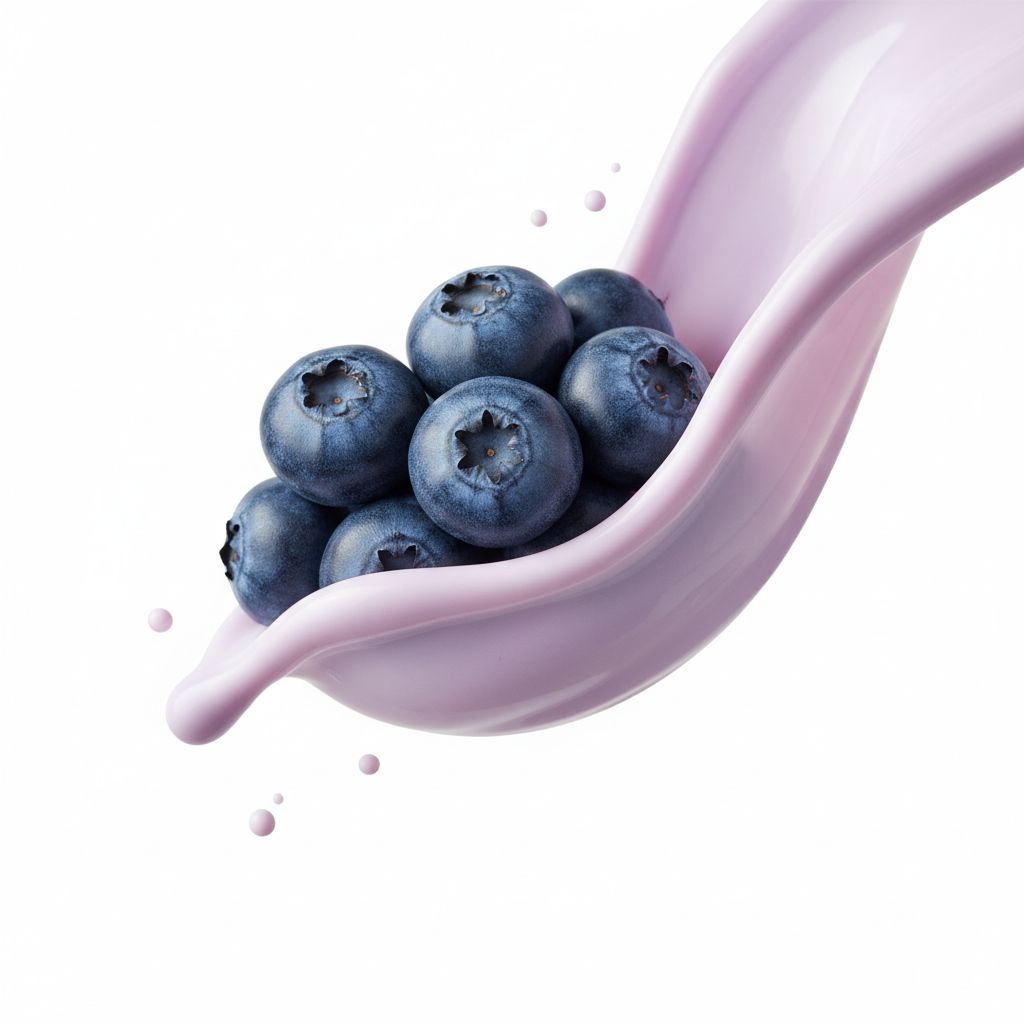 E-commerce Main Image - Macro Food Photography of Blueberries and Yogurt