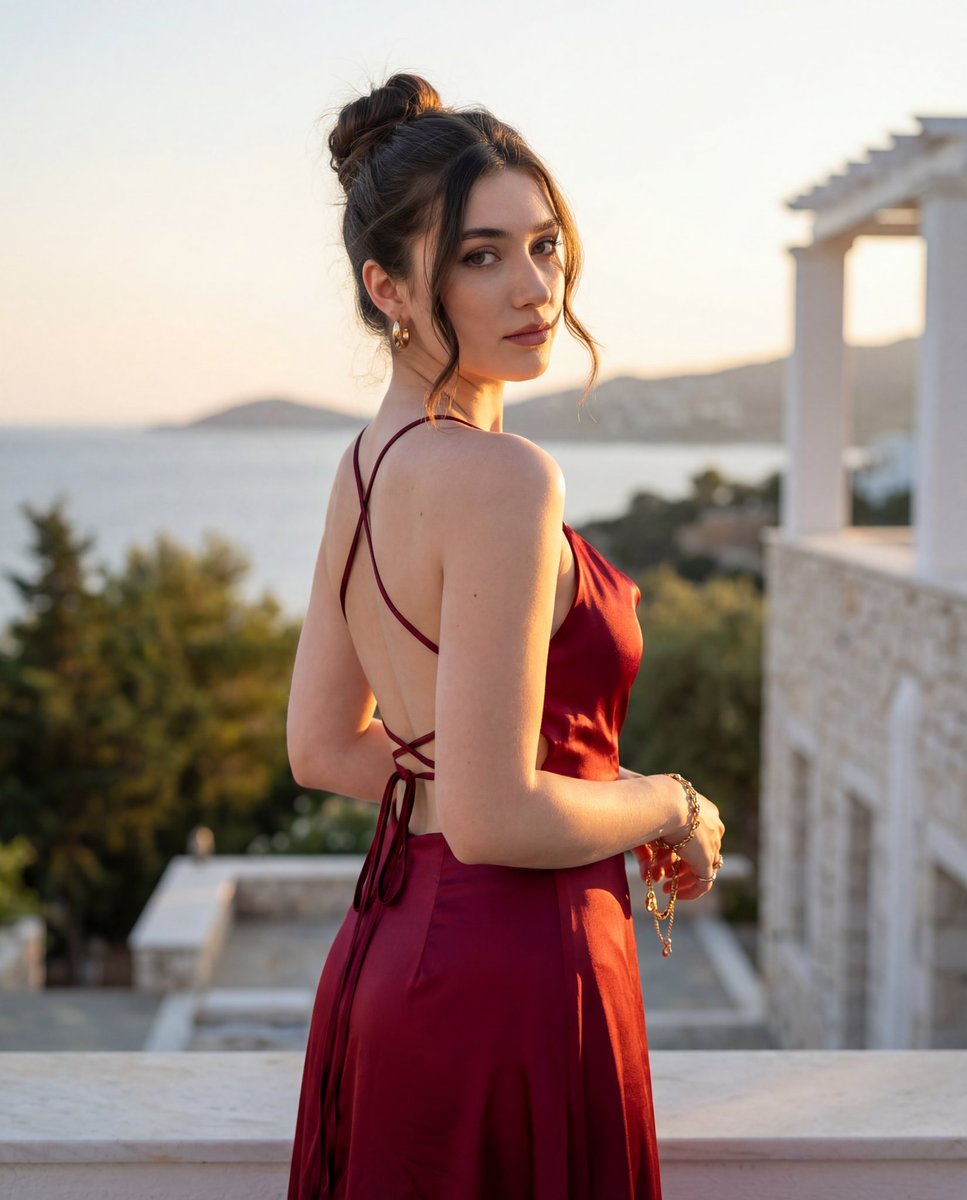Elegant Backless Dress Portrait at Sunset | Golden Hour Fashion