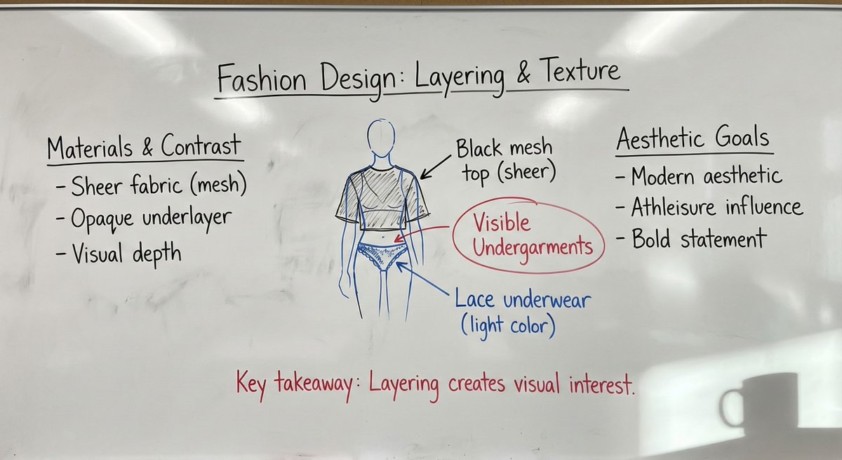 Fashion Design: Layering, Texture & Sheer Fabric Diagram