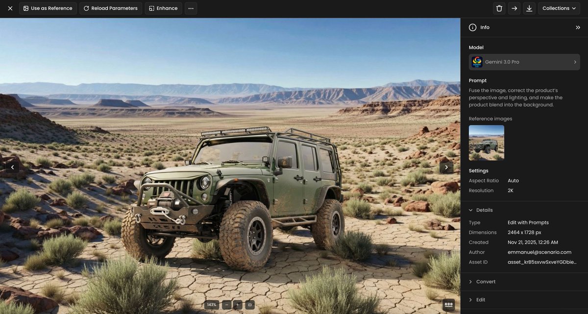 Fuse the image, correct the product’s perspective and lighting, and make the pro