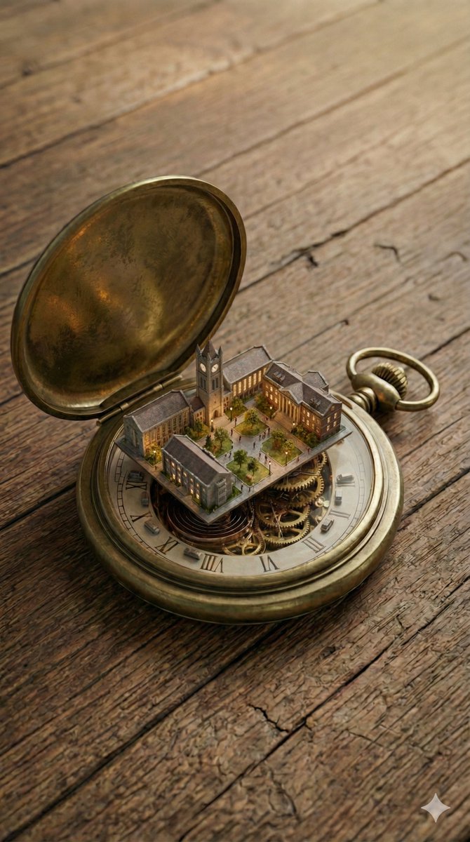 Game Asset - Miniature Metropolis Inside a Vintage Pocket Watch