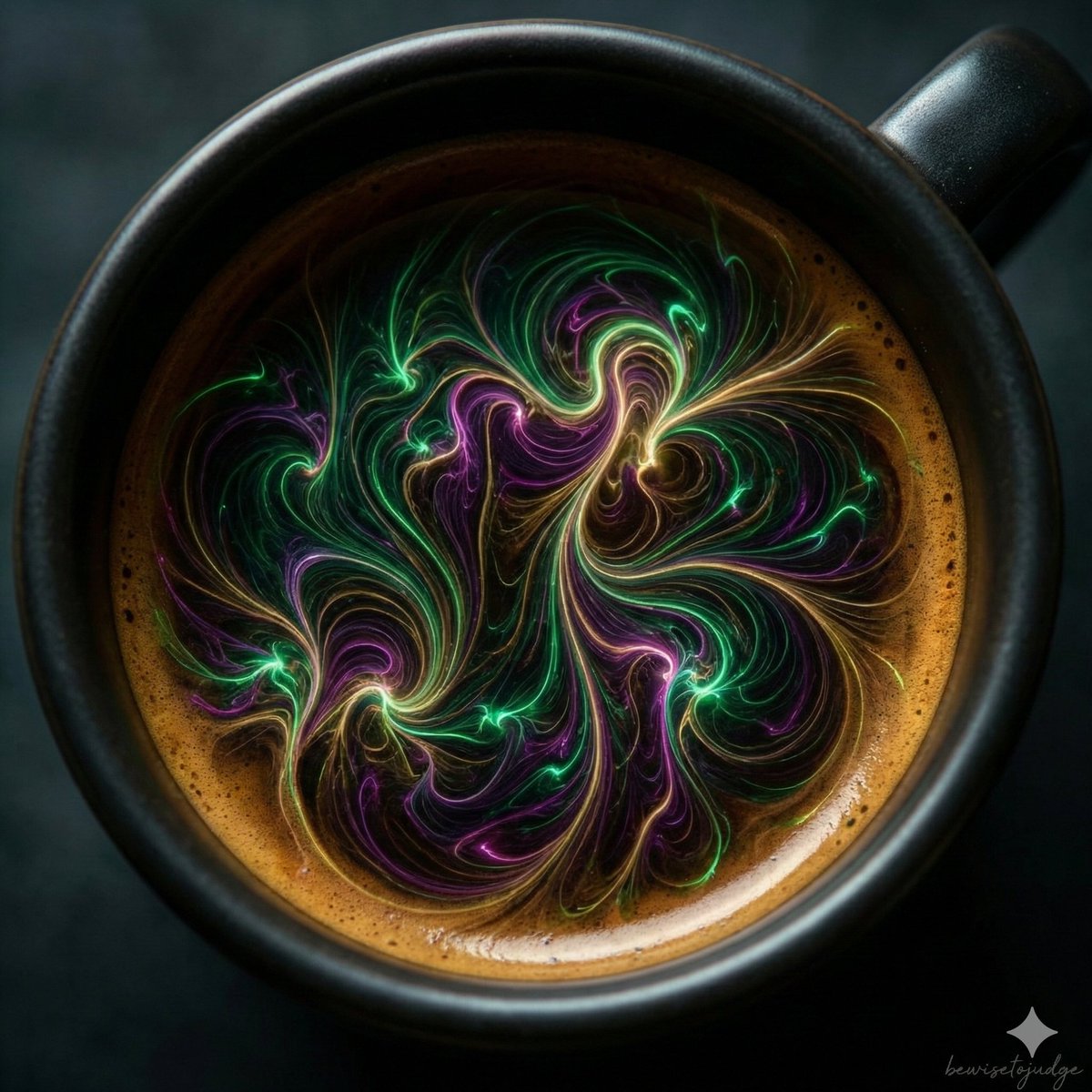 Infographic / Edu Visual - Abstract Microscopic View of Living Coffee Crema