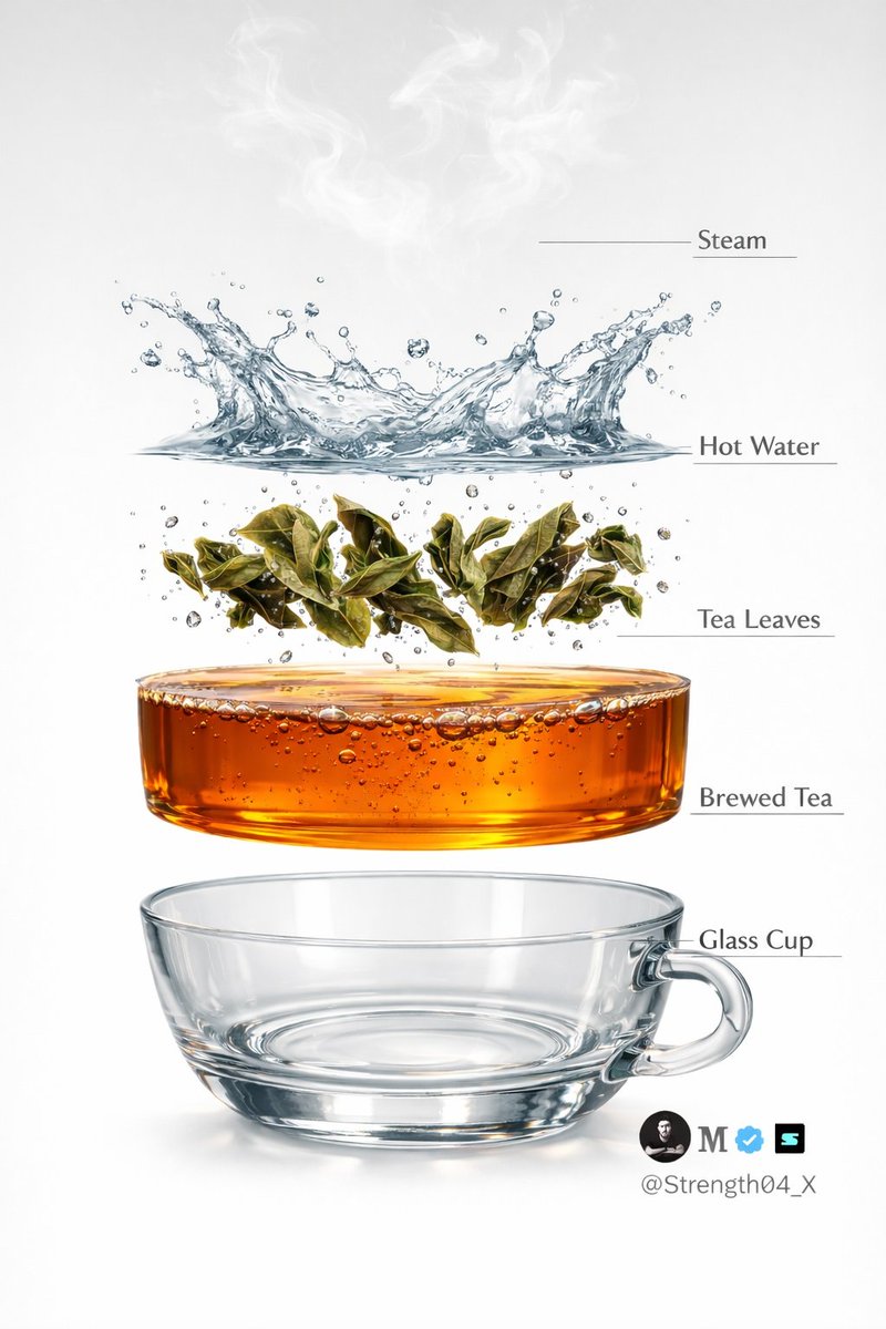 Infographic / Edu Visual - Hyper-realistic Tea Photography Prompts (Still Life and Exploded View)