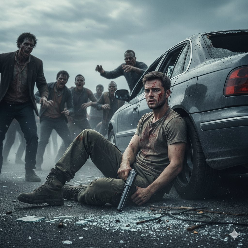 Intense Cinematic Zombie Apocalypse Survivor Scene