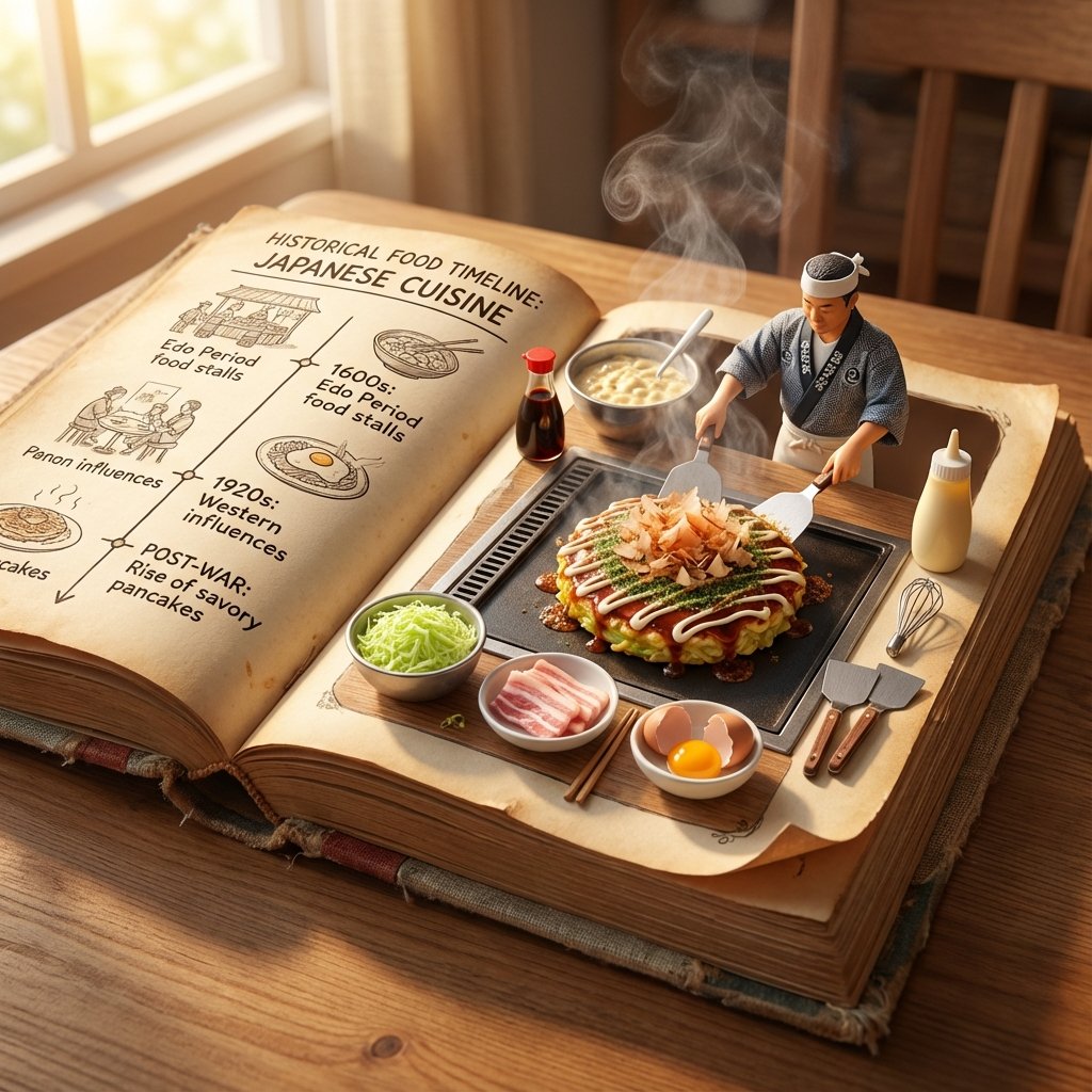 Japanese Cuisine: Miniature Okonomiyaki & Food History