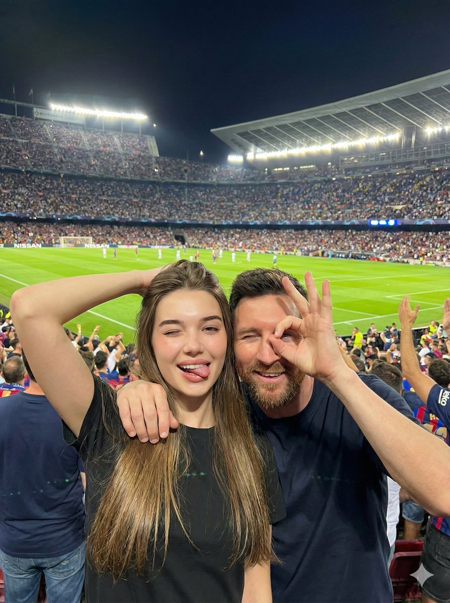 Lionel Messi Fan Photo at Football Game - Cheerful Selfie