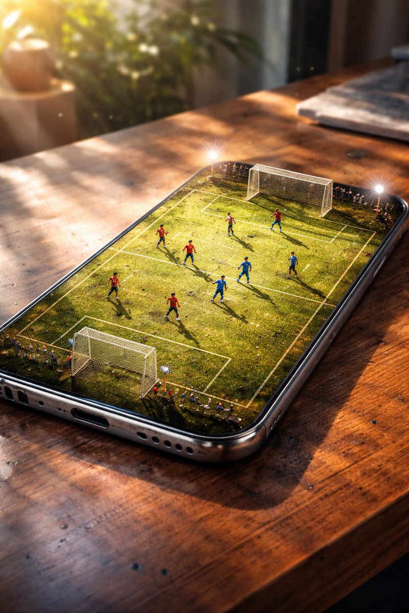 Miniature Soccer Game on Smartphone Screen - Digital Sports