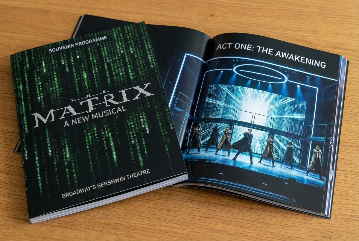 Photo of a programme for The Matrix broadway show