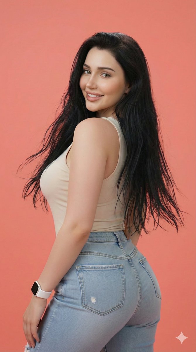 Photorealistic Portrait: Smiling Woman in Casual Fashion