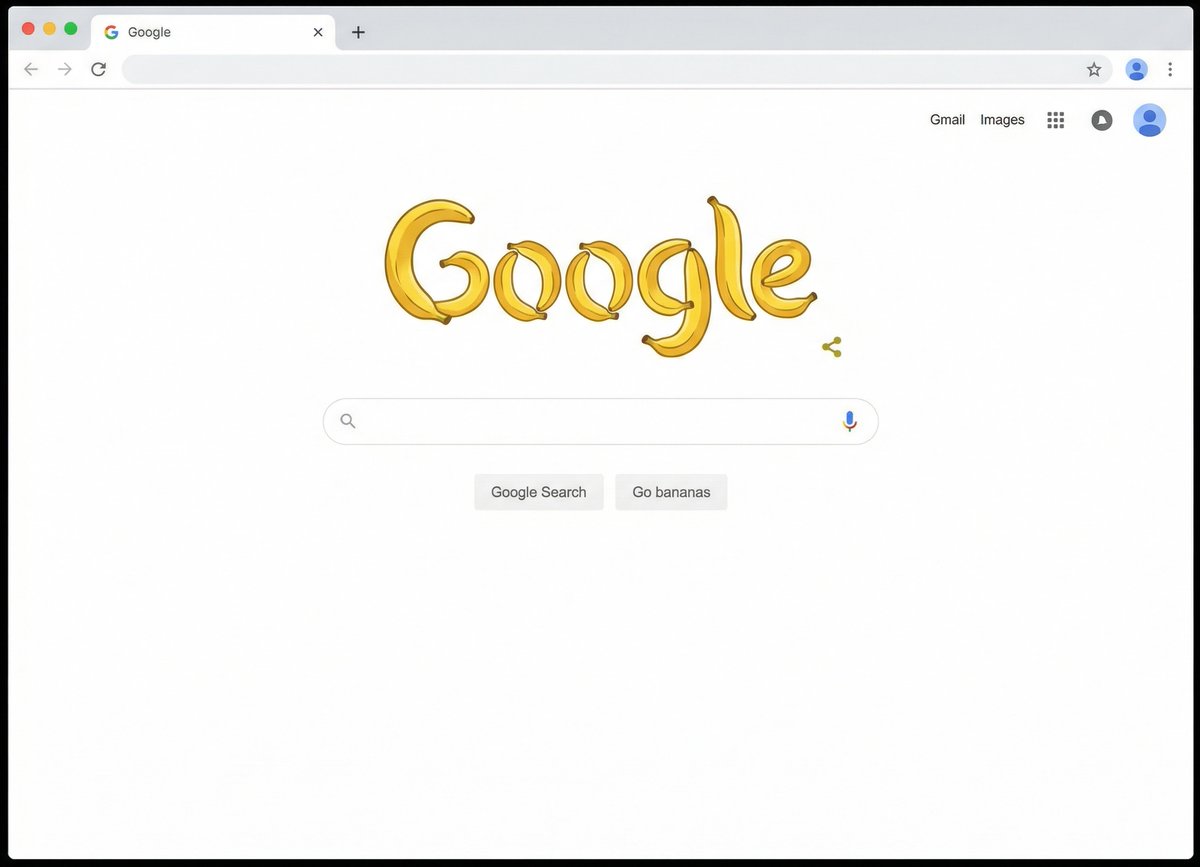 Playful Banana Google Logo Search Page Design