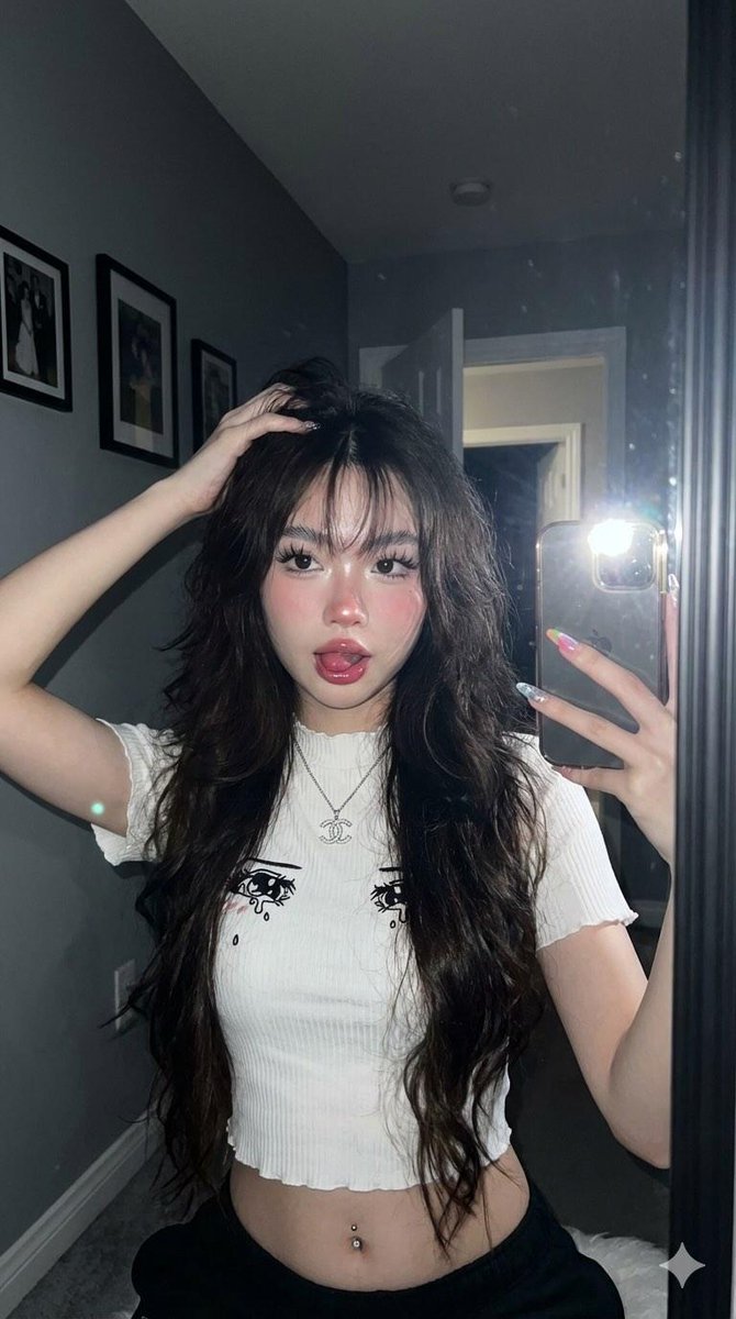 Profile / Avatar - Realistic Asian Woman Selfie with Phone Flash (3 Variations)