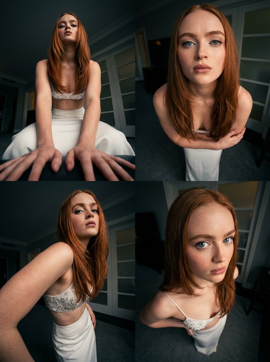 Sadie Sink Fashion Portrait - Artistic Wide-Angle Photoshoot