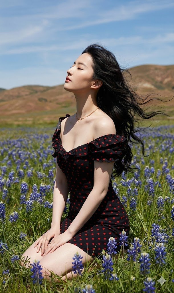 Serene Woman in Bluebonnet Field | Outdoor Portrait Photography